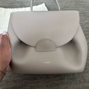 Polene Taupe Leather Shoulder Bag